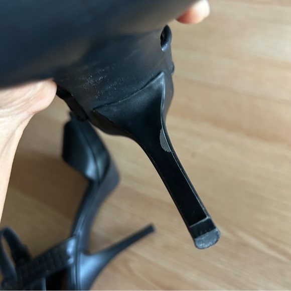 Nine West Black Leather Strap Stiletto Heels Women’s 7 - Picture 4 of 9